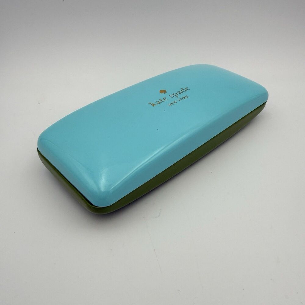 Kate Spade New York Eyeglasses Hard Shell Case Teal Green Minimalist Preppy Felt